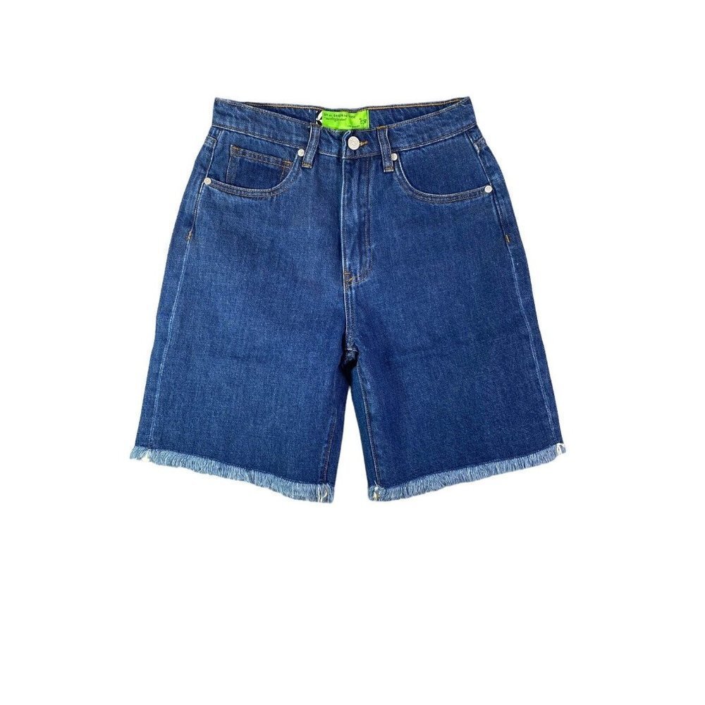 Free People x Sandrine‎ Rose Blue Indigo Denim Jean Shorts Pockets Size 27 NEW